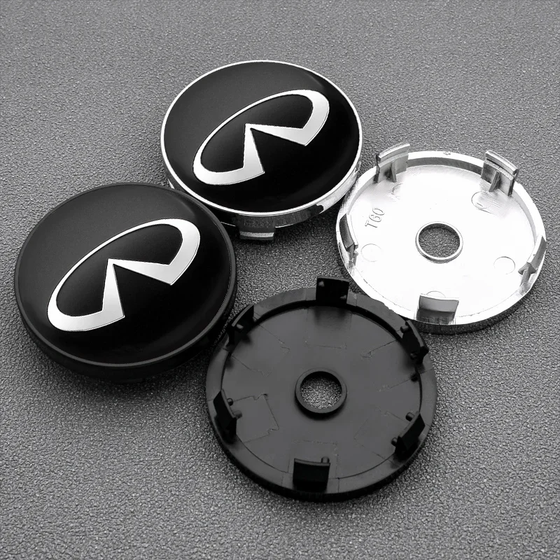 4Pcs 56mm+60mm Car Wheel Center Hub Cap Rim Cover Emblem Stickers For Infiniti G25 G20 EX35 FX45 FX37 Q50 Q30 Q80 Q70 QX70 QX60