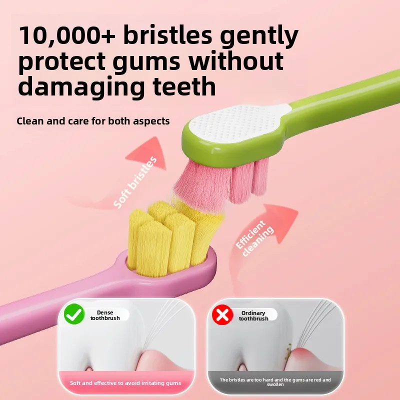 Baby's Ultra-Soft Nano-Bristle Toothbrush. Gentle on Gums, Deep Cleansing Without Hurting Milk Teeth, Ideal for Toddlers  Use.