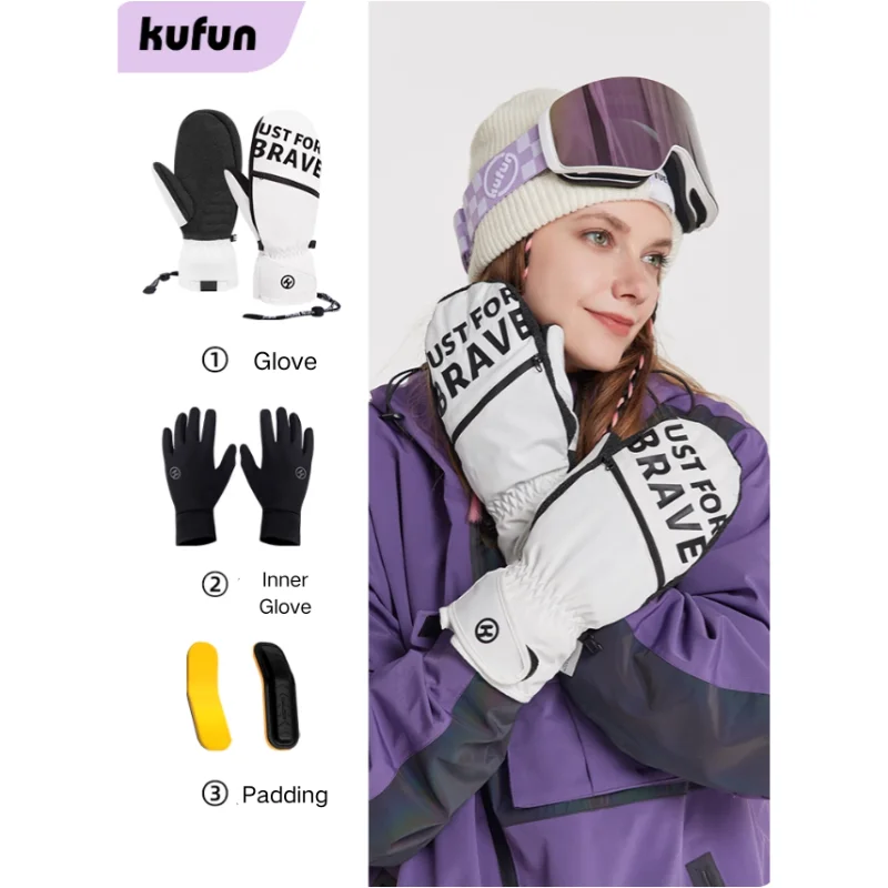 

Kevlar-Reinforced Mittens for Snowboarding | Built-in Wrist Guard & Abrasion-Proof Palm for Carving KFZB-ST7
