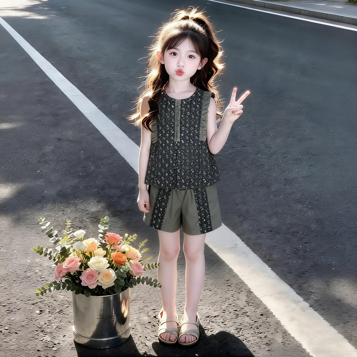 

Girls Summer Thin Polka Dot Set 2026 Sleeveless Design Cool and Comfy in Hot Summer Loose Version Convenient for Kids