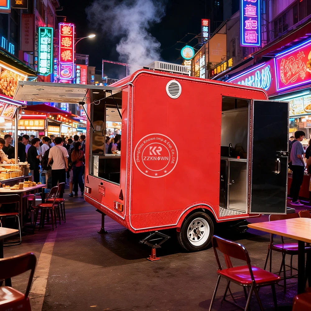 

Уличный грузовик для еды с полной кухонной концессией, прицеп для быстрого питания, тележка для хот-догов, мобильный прицеп для общественного питания, полностью оборудованный