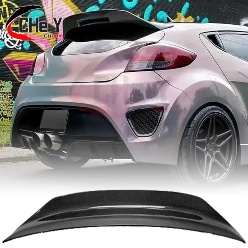 For Veloster (Turbo Only) SC Type Glass Fiber Rear Duckbill (With Brake Light Hole) For Veloster FRP Spoiler Splitter Roof