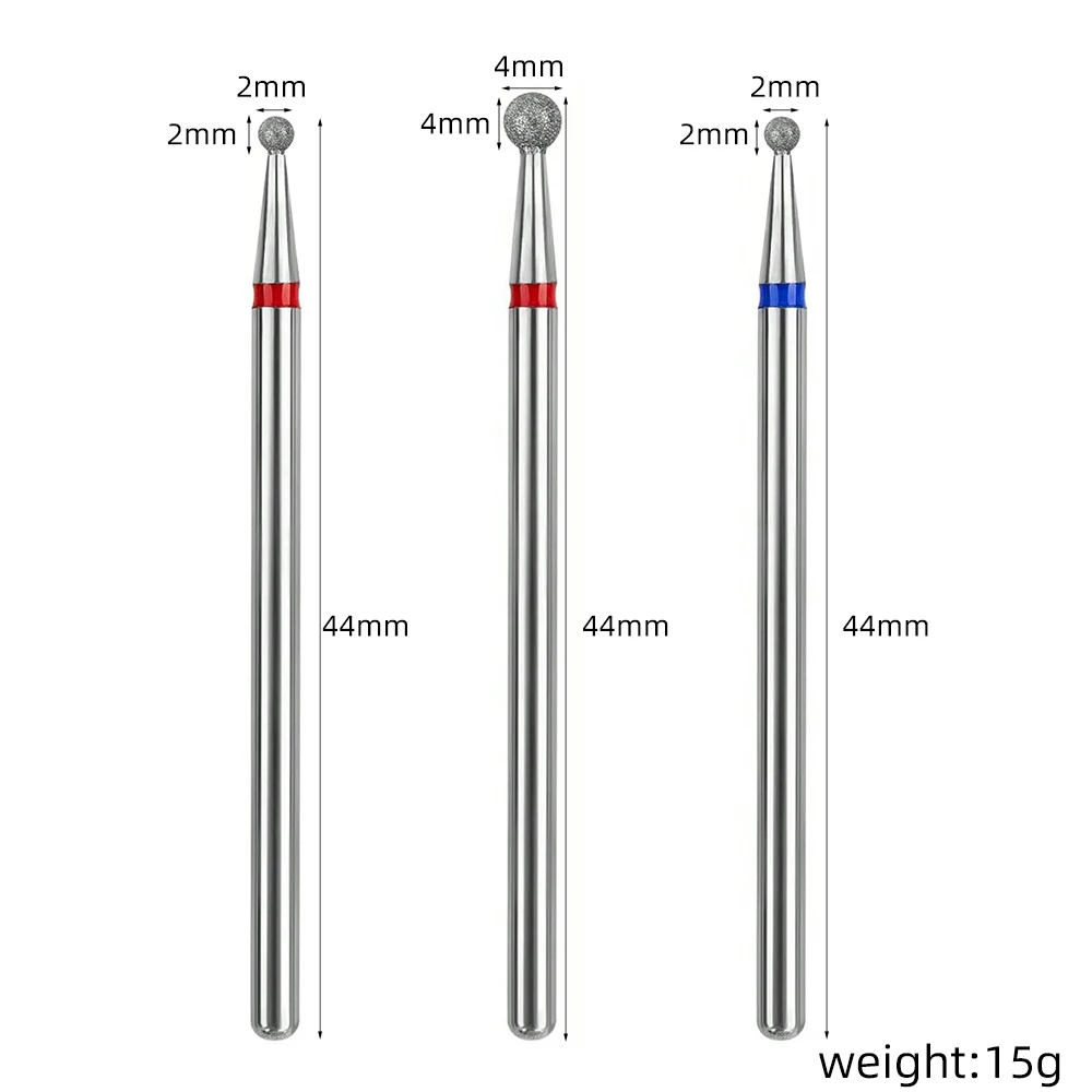Set di punte per trapano per unghie in metallo da 3 pezzi - Testine di macinazione rotonde professionali per manicure e pedicure, accessorio essenziale per lima per unghie elettrica