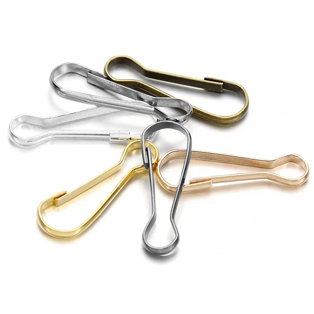 100Pcs Metal Snap Clip Hooks Spring Gourd Purse Buckle Connector for DIY Keychain Camping Hanging Buckle Jewelry Making Supplies