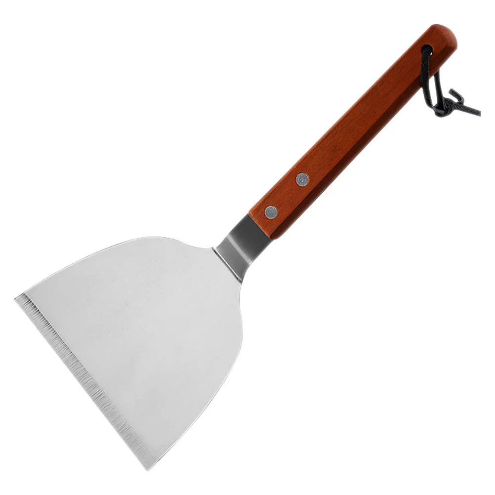 

Wood H Spatula Stainless Steel Kitchen Tool Silver Turner Food Cooking Utensil Home Hotel Restaurant Use Easy Clean Long