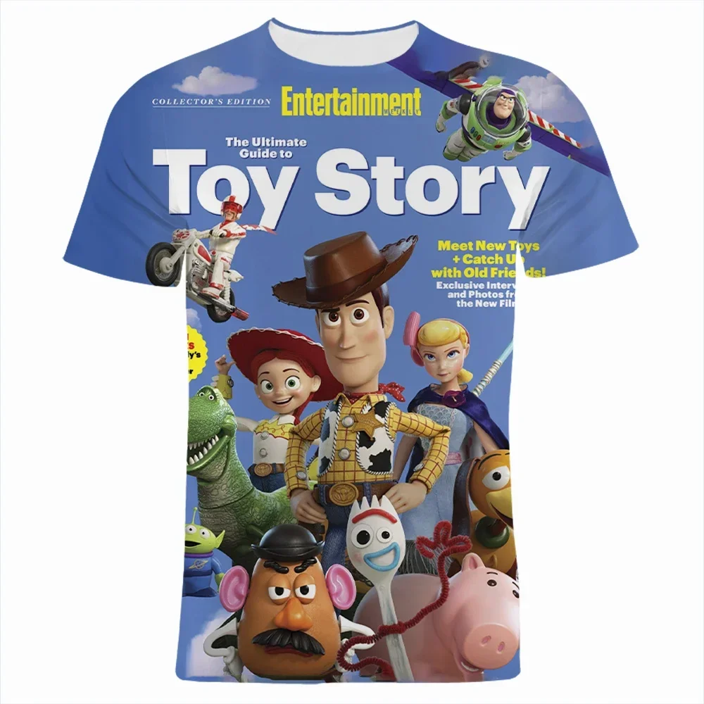 

2025 Summer Disney Toy Story 3d Print T Shirt for Men Cartoon Anime Boy Girl Kids Tee Shirts Short Sleeve Children Casual Tops