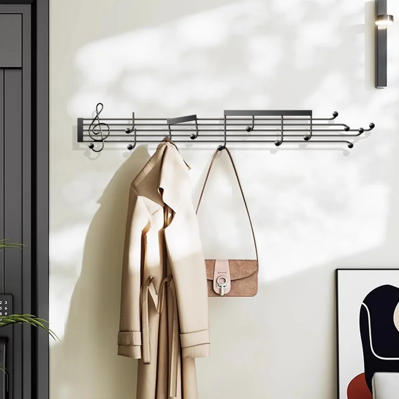 

Крючок для входной двери, новинка 2024, входная гостиная, музыкальная нота, крючок для одежды, без перфорации, креативное украшение, легкий роскошный крючок