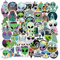 50PCS New Alien Cartoon Graffiti Boy Toy Luggage Laptop Helmet Waterproof Without Leaving Glue Stickers