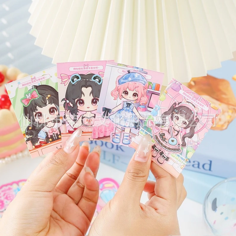 Candy Pearl DIY Sticker Book, Kawaii Makeup Dress Up Nail Art Stickers, Cute Handbag Mini Album for Kids Girls Scrapbooking view 4