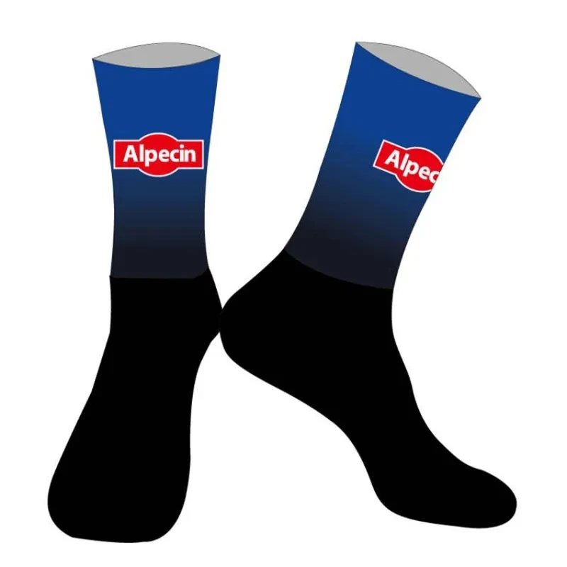 

LASER CUT ONE PAIR 2024 ALPECIN DECEUNINCK TEAM Cycling Socks Antislip Bike Bicycle Racing MITI Breathable Men and Women