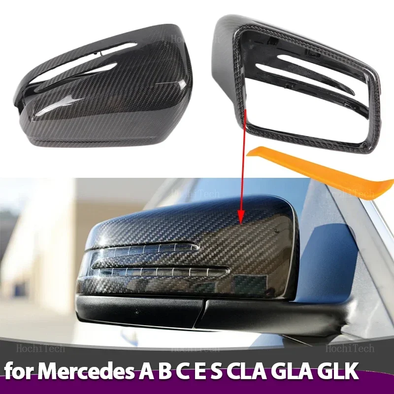 

For Mercedes Benz W176 W246 W204 W212 W221 C117 X204 X156 2x Real Carbon Fiber Rearview Mirror Cap Wing Side Mirror Cover