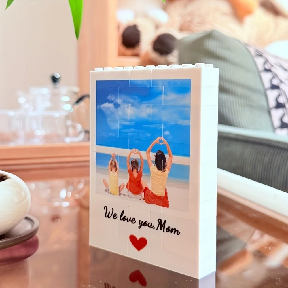 1pc Personalized Photo Puzzle, Self-defined Picture and Text Building Blocks, Colorful Photo Puzzle,2026 Father's Day Gift