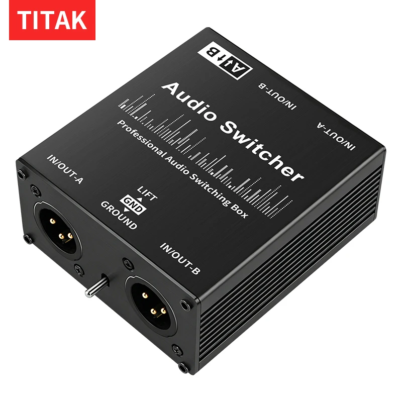 2 In 1 Out XLR Audio Switcher XLR Audio Source Switcher Manual Selector Audio Switcher 2 Male XLR 1 Female 6.5+XLR+3.5mm