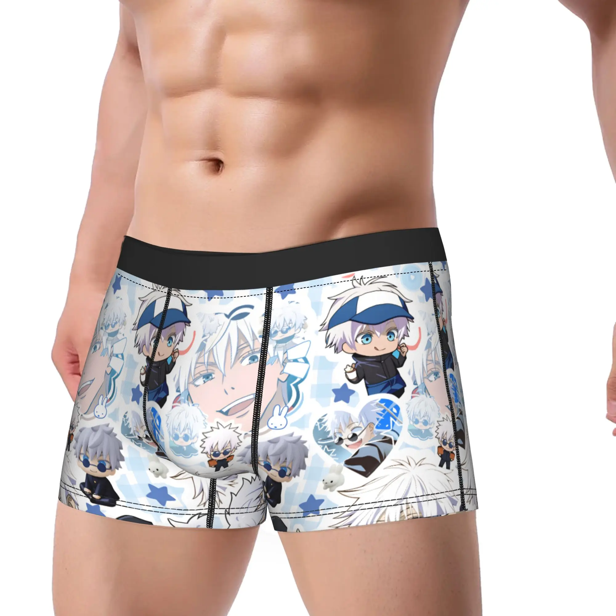 Satoru Gojo Jujutsus Underwear  Men Panties Custom DIY Breathable Trunk Quality Boxer Brief Plus Size 2XL