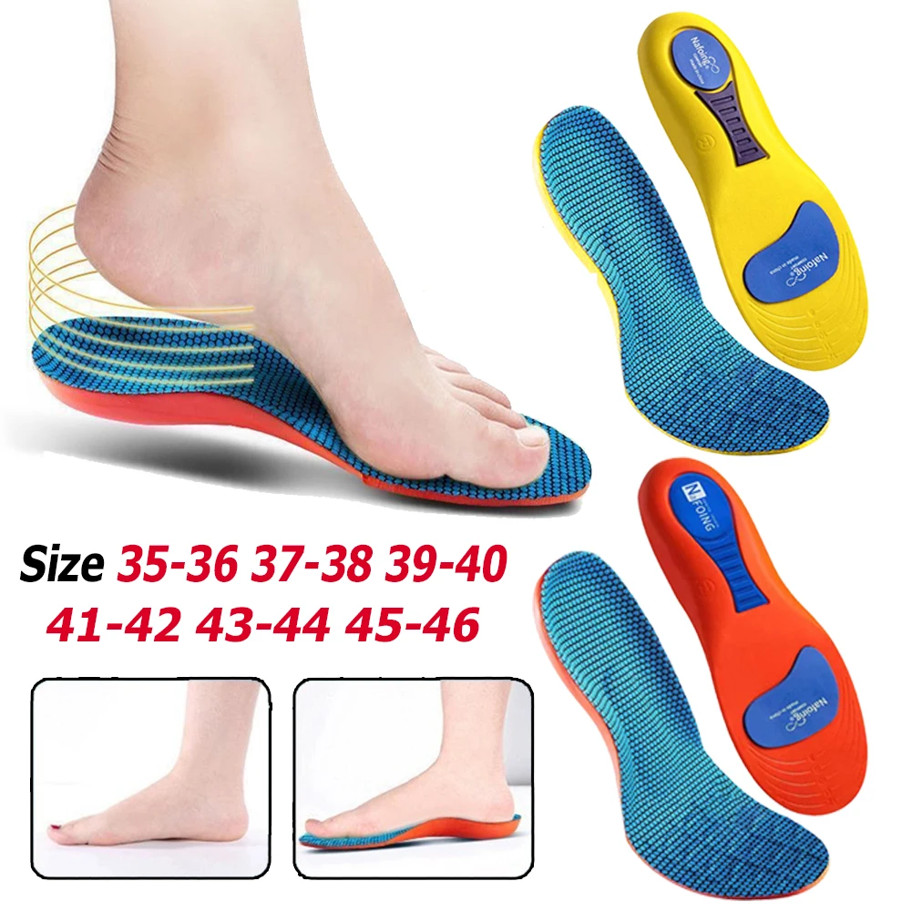 1 Pair Norelie Insoles Shock Absorption Plantar Fasciitis Orthotic Insole Anti Odor Boot Work Shoe Insole for Runners Athletes