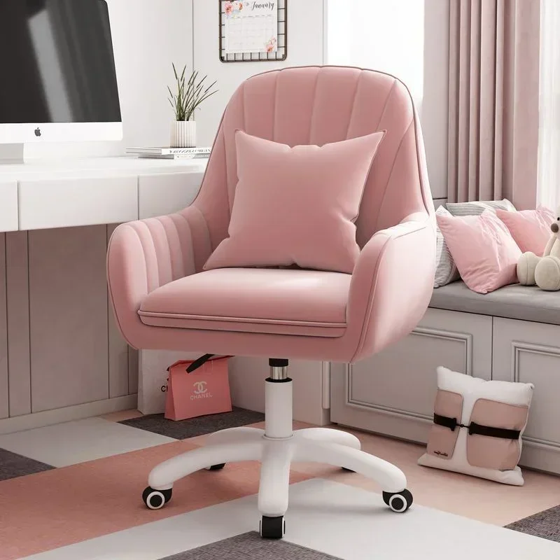 

Customizable Comfortable Computer Chair for Girls, Office Chair with Pillow, Dormitory Swivel