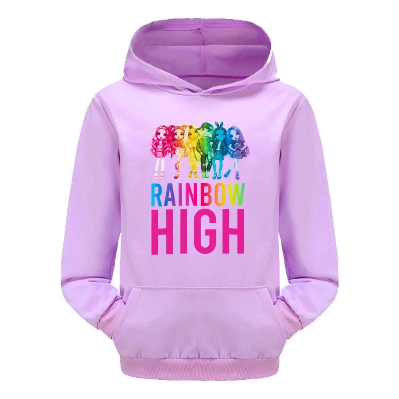 Fashion Hoodie Kids Clothes Girls Sweatshirt Kids Rainbow High Pullover Hoody Tops Boys Sweaters Cartoon Casual Jumpers 3415