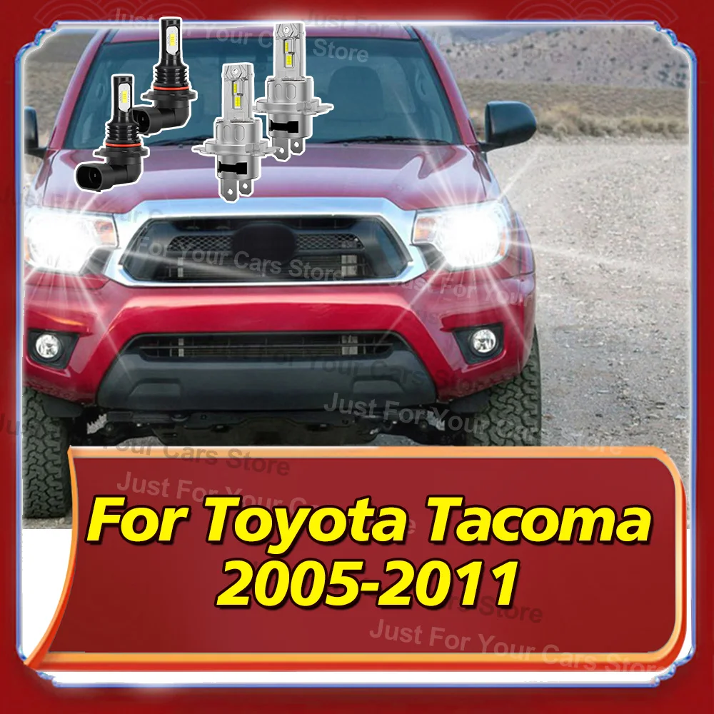 

2/4Pcs LED Bulbs For Toyota Tacoma 2005-2011 2006 2007 2008 2009 2010 Hi/Lo Beam Headlights 6000K Bright White Fog Lamps 12V