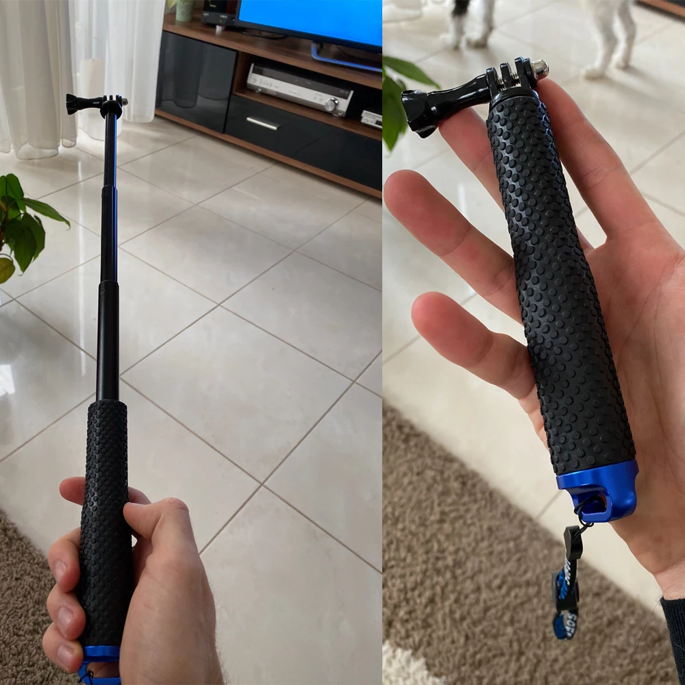 Go Pro Аксессуары Водонепроницаемая 19 "алюминиевая палка для селфи для Gopro 11 10 9 8 7 6 5 Sj4000 Sj7 Yi 4K DJI OSMO H8 H9R EKEN