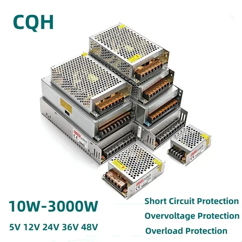 Switching Power Supply Light Transformer AC110/220V To DC 5V 12V 24V 36V 48V Power Supply Source For Led Strip CCTV 10W To 1500W