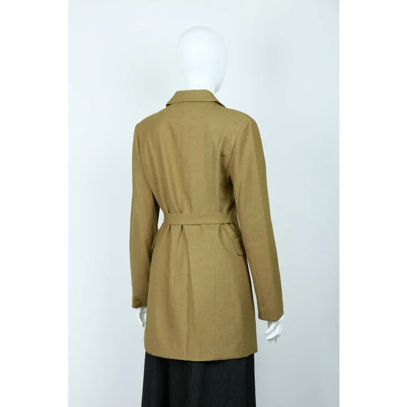 KWTX Giacca da donna con bottoni asimmetrici in tinta unita con risvolto in vita su misura Slim Fit Elegante minimalista Premium Designer SS25