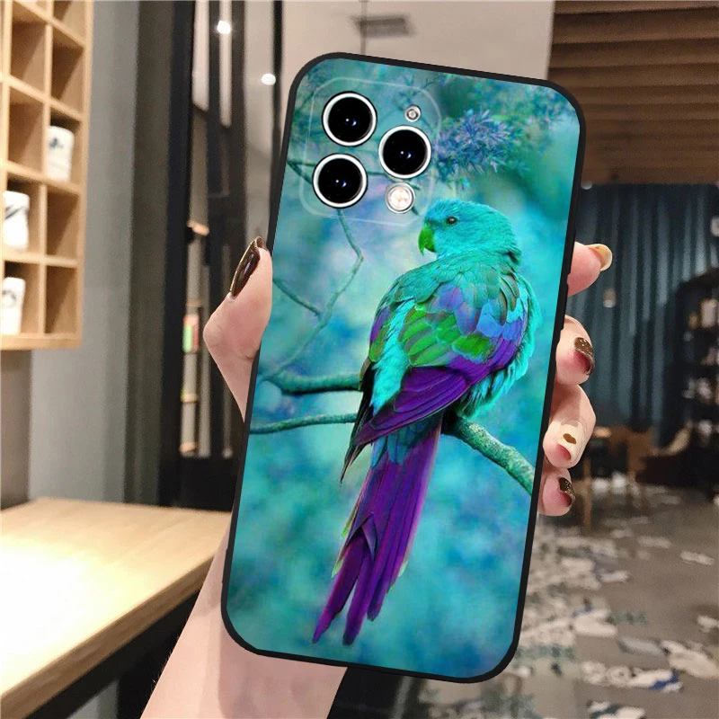 Phone Case For iPhone 16 15 14 Pro Max 16 15 14 13 12 Pro 15 14 Plus SE Parrot Bird Macaw Case Funda