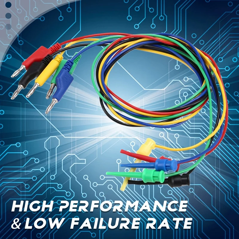 5Pcs 4Mm Test Haken Clip Zu Stapelbar Banana Stecker Test Blei Kit Multimeter Kabel Linie Draht Für elektrische Testen