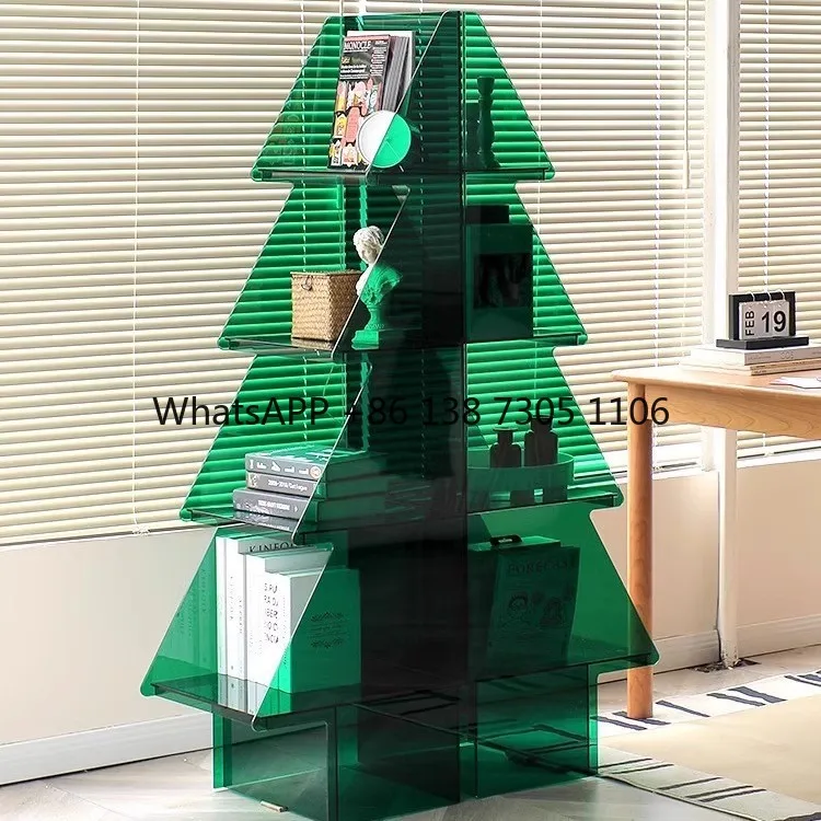 

Nordicstyle light luxury acrylic storage Christmas tree living room storage multi-layer display floor bookshelf decorative shelf
