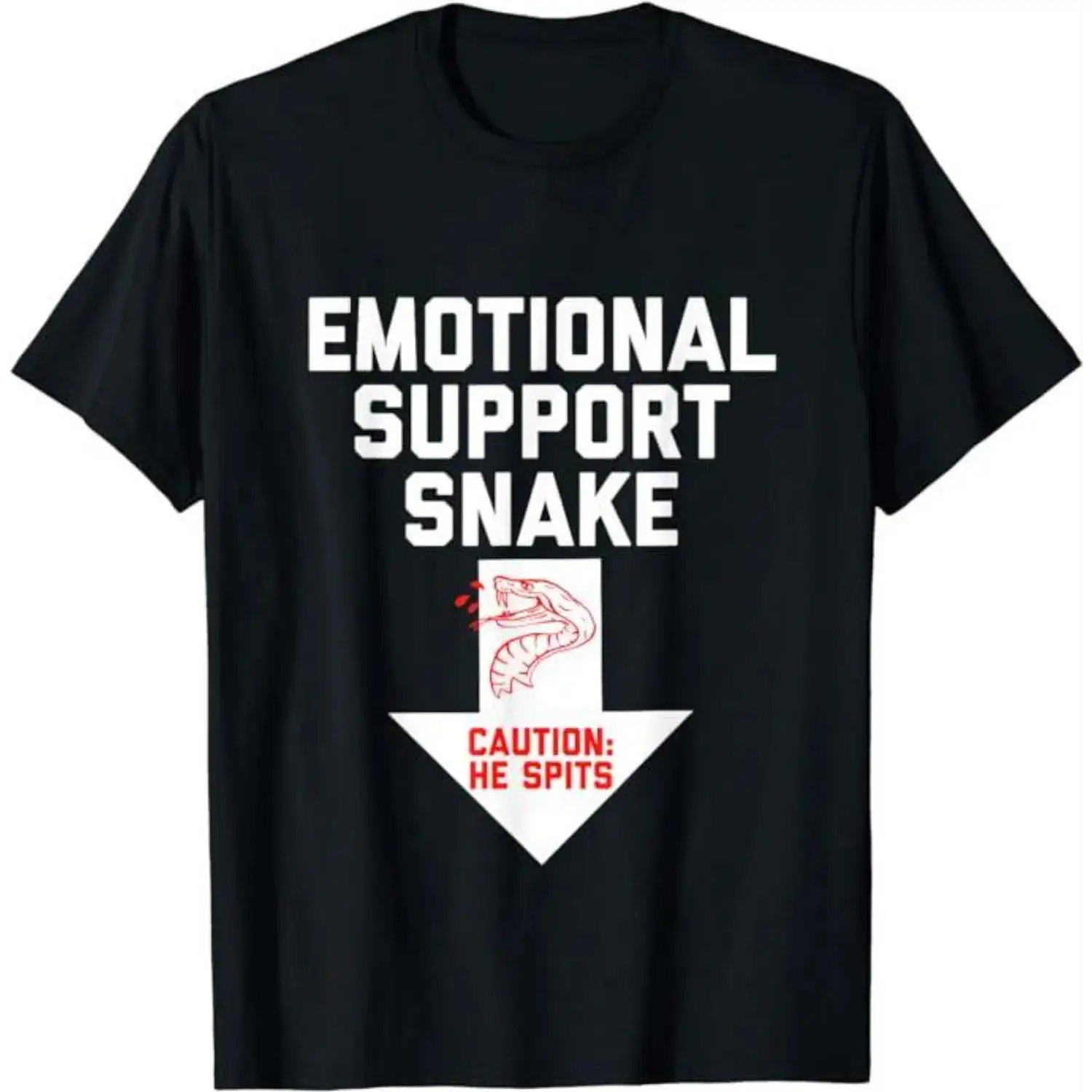 Crude Humor Shirts, Crude Humor Inappropriate Emotional Support Snake Halloween T-Shirt Casual Cotton Top Basic Fashion Streetwear