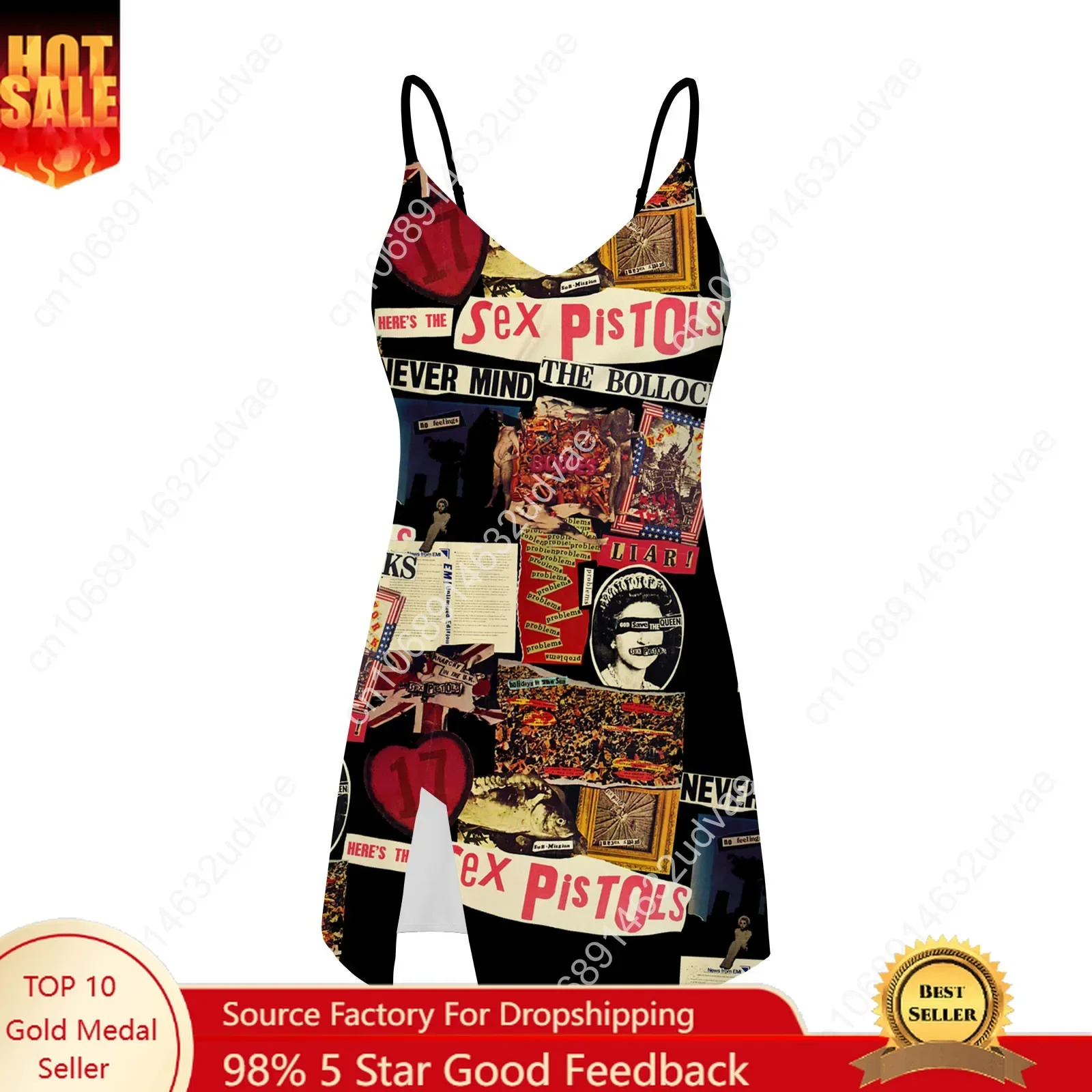 Sex Pistols Sling Dress Swimsuit Womens Bathing Suits Personalized Fashion Swimwear Pool Party Bikini Custom Made Beachwear