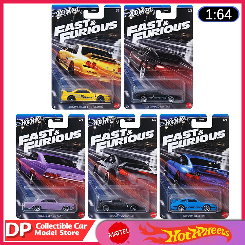 New Hot Wheels Fast & Furious Themed Unopened 2024 1/64 Diecast Vehicle Model Cars Complete Set of 5 Pcs, Ship Now