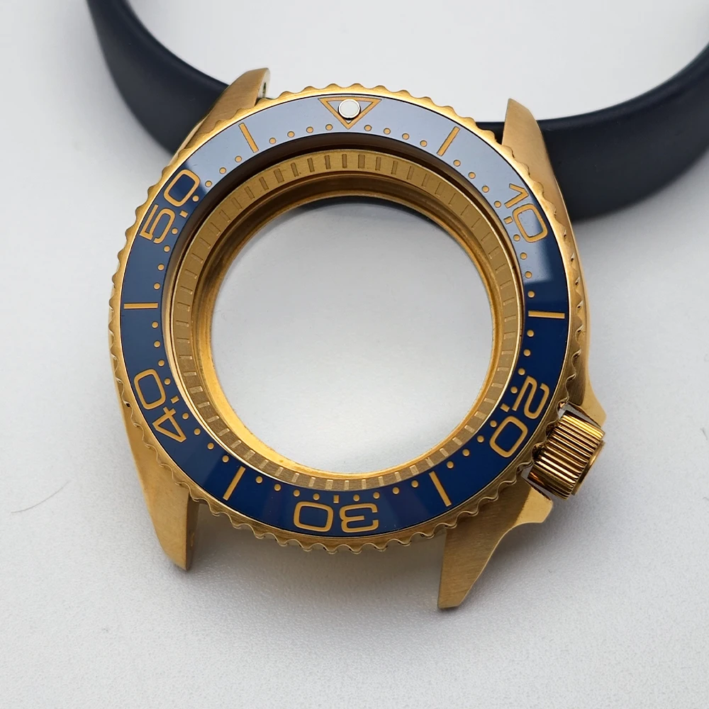 NH35 Gehäuse 42mm Herrenuhr Stahl-Gold-Gehäuse Passend für NH35 NH36 Uhrwerk und 22mm Armband Uhrenzubehör Saphirglas – Detail 4