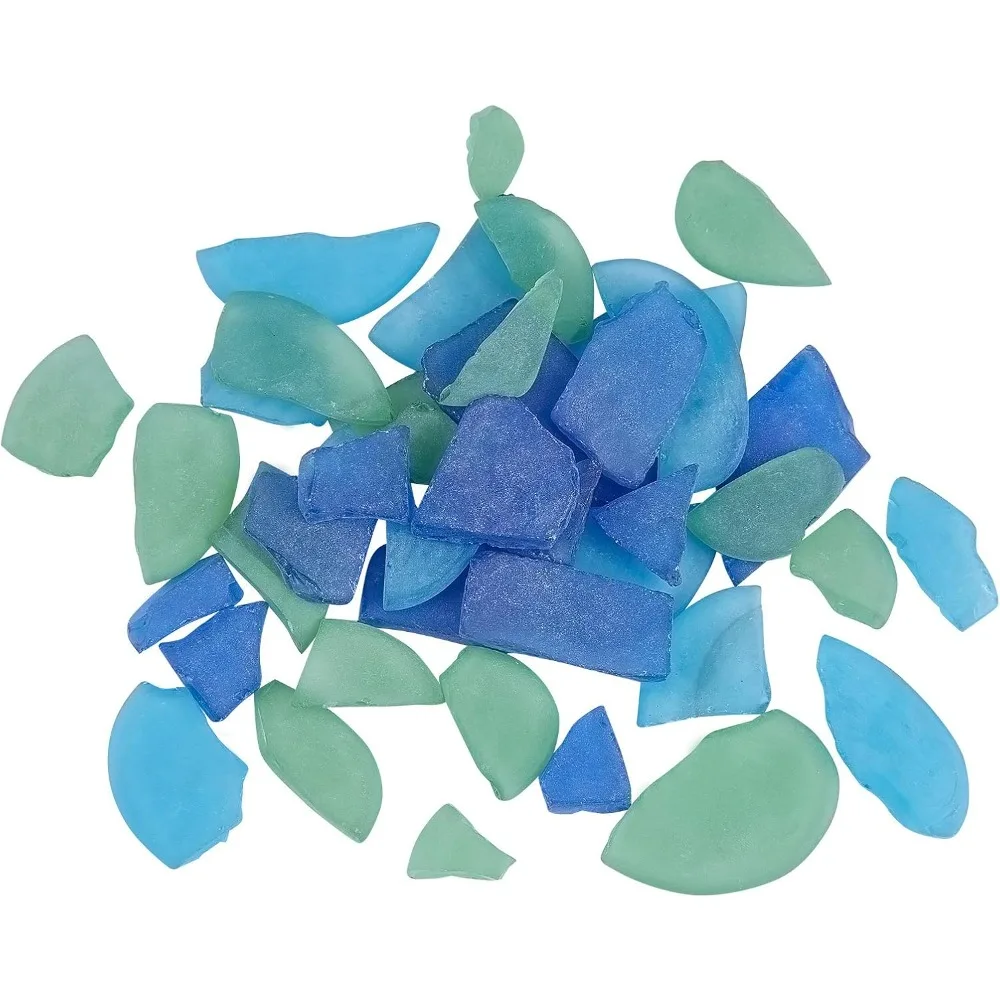 3 ألوان زجاج الكوبالت الأزرق أكوا وزجاج البحر الأخضر البلوري للحرف الفنية ومجموعة السائبة من زجاج البحر للديكور