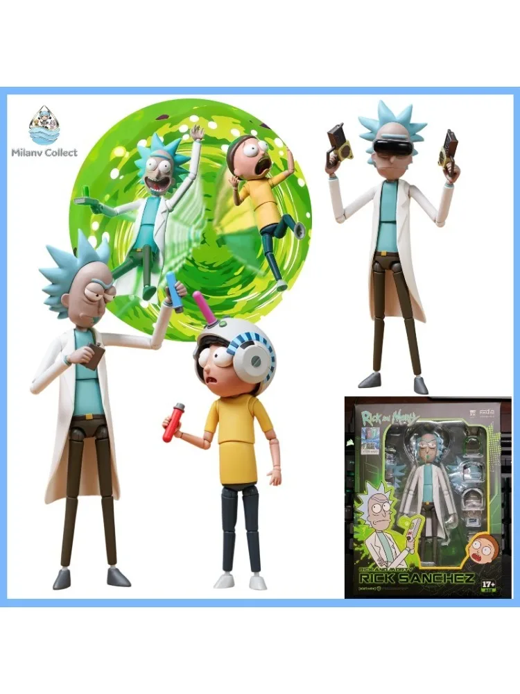 Oryginalna figurka FONDJOY Rick and Morty 1/12 z ruchomymi stawami, kolekcjonerski model z kreskówki, zabawka do ekspozycji na biurku, prezent dla fanów. — 2