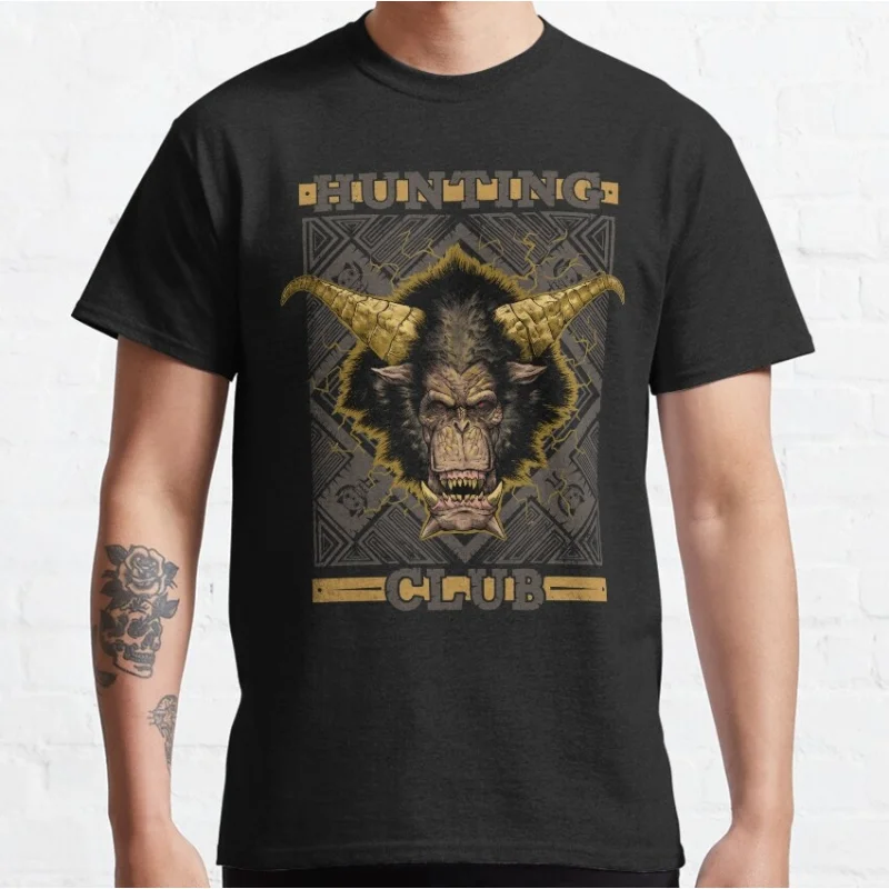 

Thunder Oozaru Monster Hunter World Hunting Club Gift t shirt for gamer 100% cotton Short Sleeve Graphic Clothes All size tops