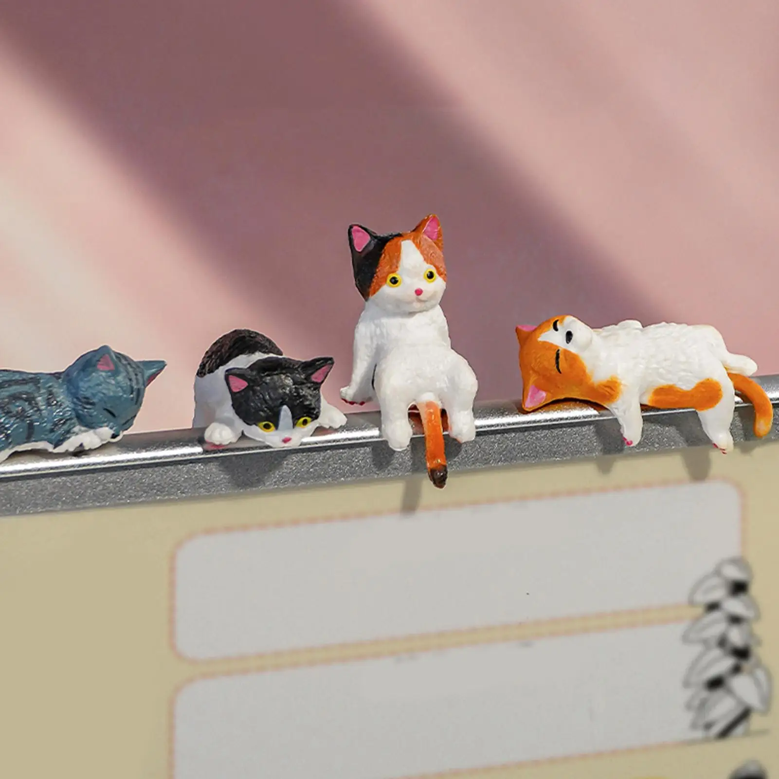 Mini Cat Figurines Adorable Compact PVC Cat Model Dashboard Figures for Car for Trailer RV Truck Automotive Sedan Pickup Bedroom