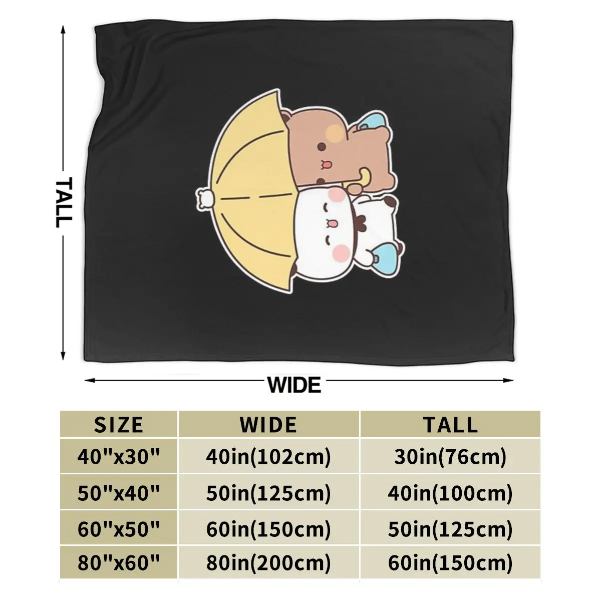 Panda Brownie Bear Mochi Cats (21) Blanket Soft Warm Flannel Throw Blanket Plush for Bed Living room Picnic Travel Home Couch