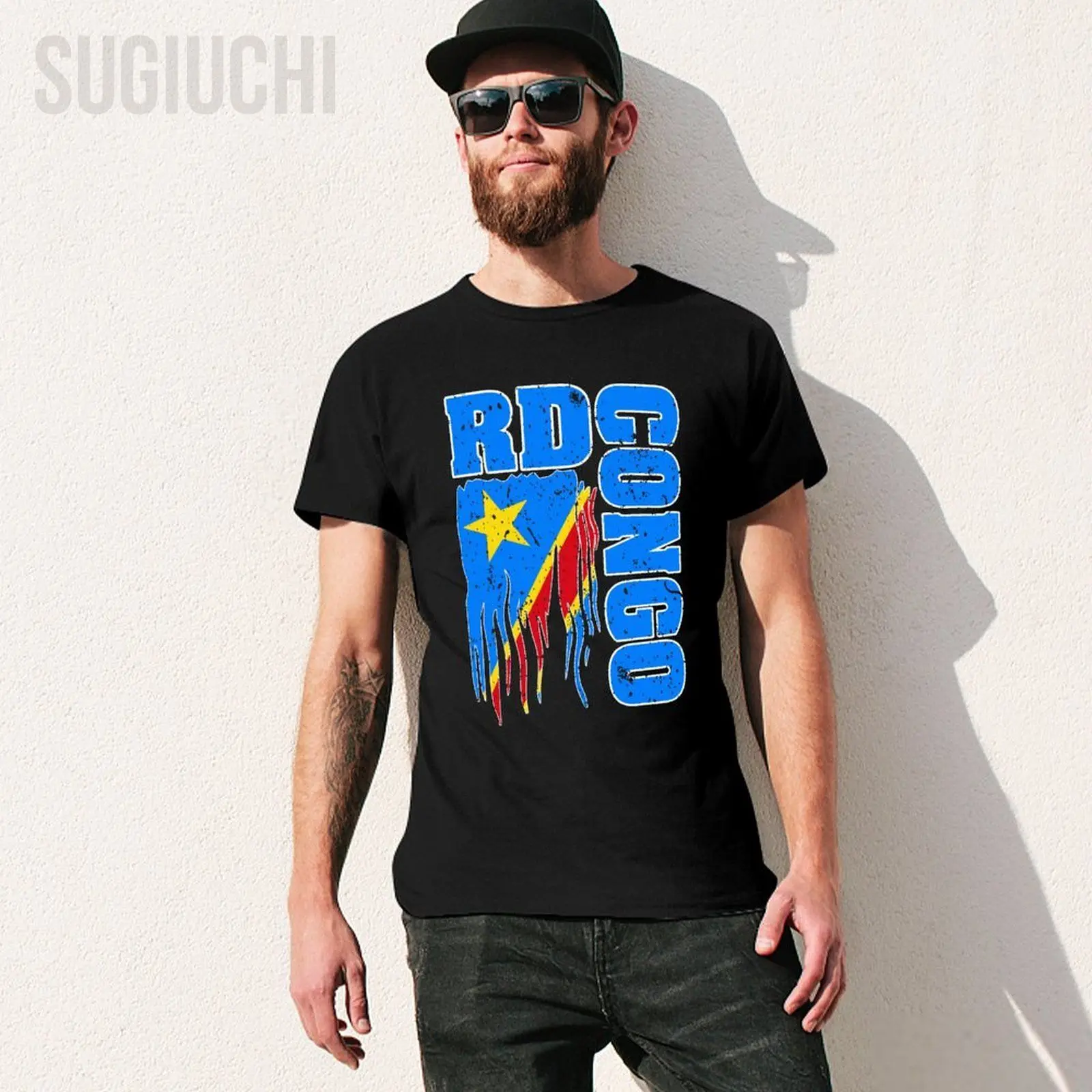 Men Short T-Shirt Democratic Republic Of Congo Pride Congolese Flag Love DRC Tshirt Tees O-neck T Shirts Women Boys 100% Cotton