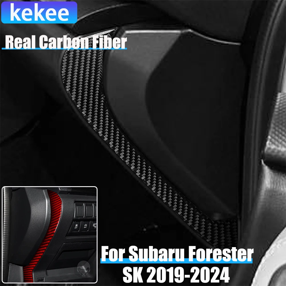 

Real Carbon Fiber Car Accessories Dashboard Side Strip Cover Soft Sticker For Subaru Forester SK 2019 2020 2021 2022 2023 2024