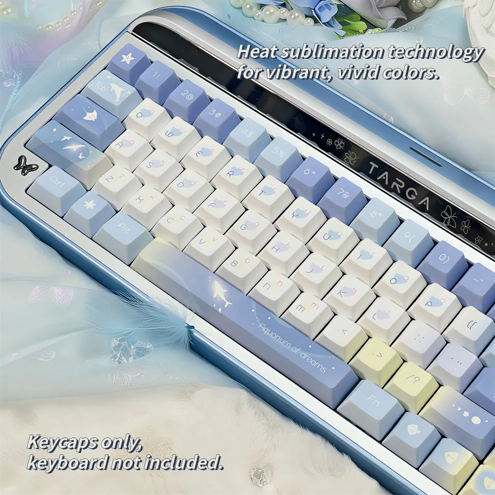 New PBT Keycaps 120-Key，Cherry Profile 5-Side Dye-Sublimation Anti-Oil Fit 61-108 Mechanical Keyboards