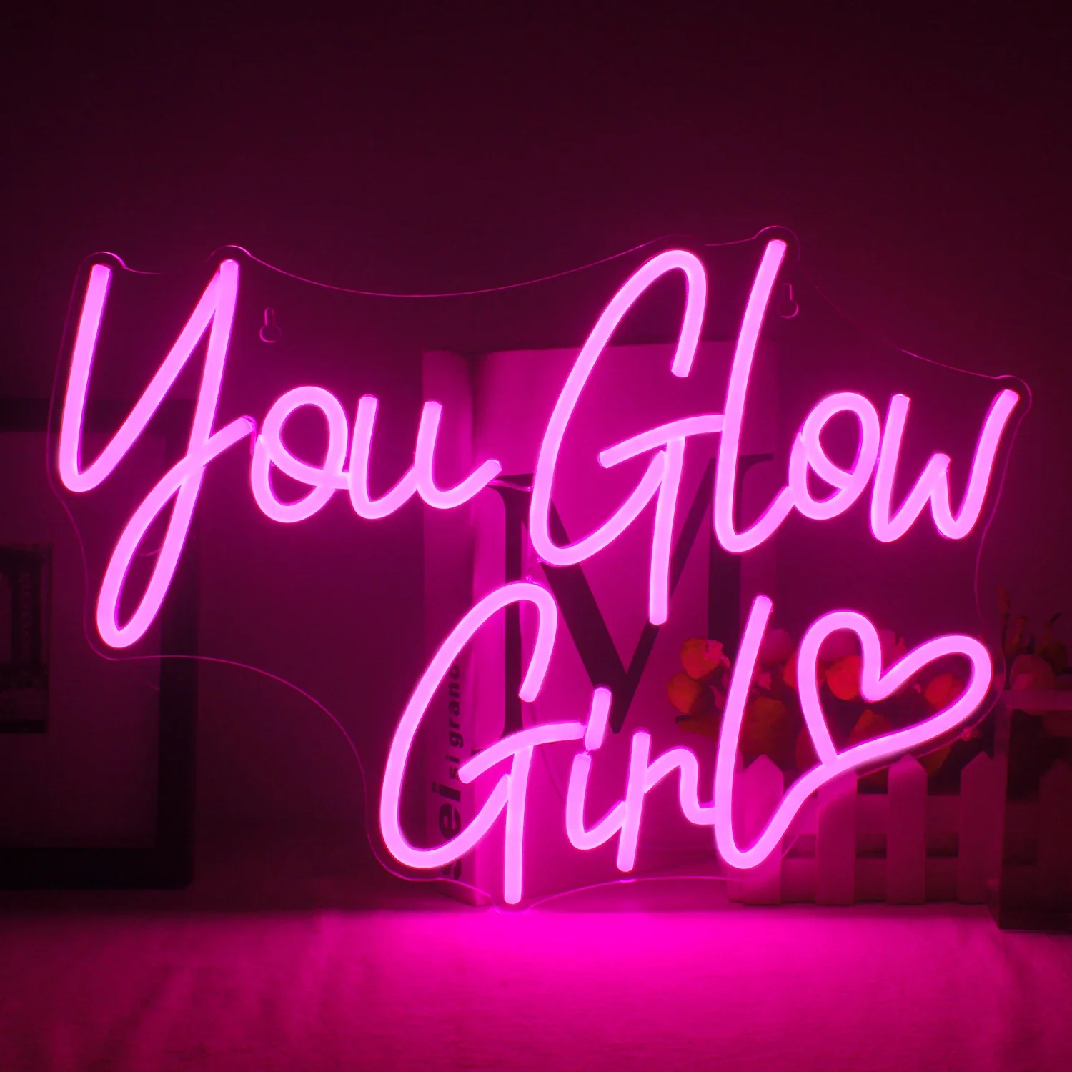 

Светящаяся неоновая вывеска You Girl для украшения стен, украшение для спальни девочки, розовые светодиодные светильники, украшение для дня рождения, бар, гостиная, вдохновляющая лампа