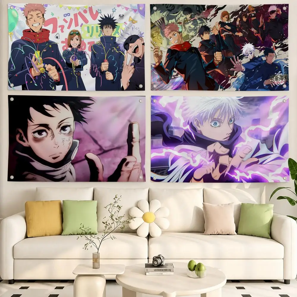 Anime Jujutsu Kaisen Flags Flags, Room, Dormitory, Camping, Party, Home Decor Gifts