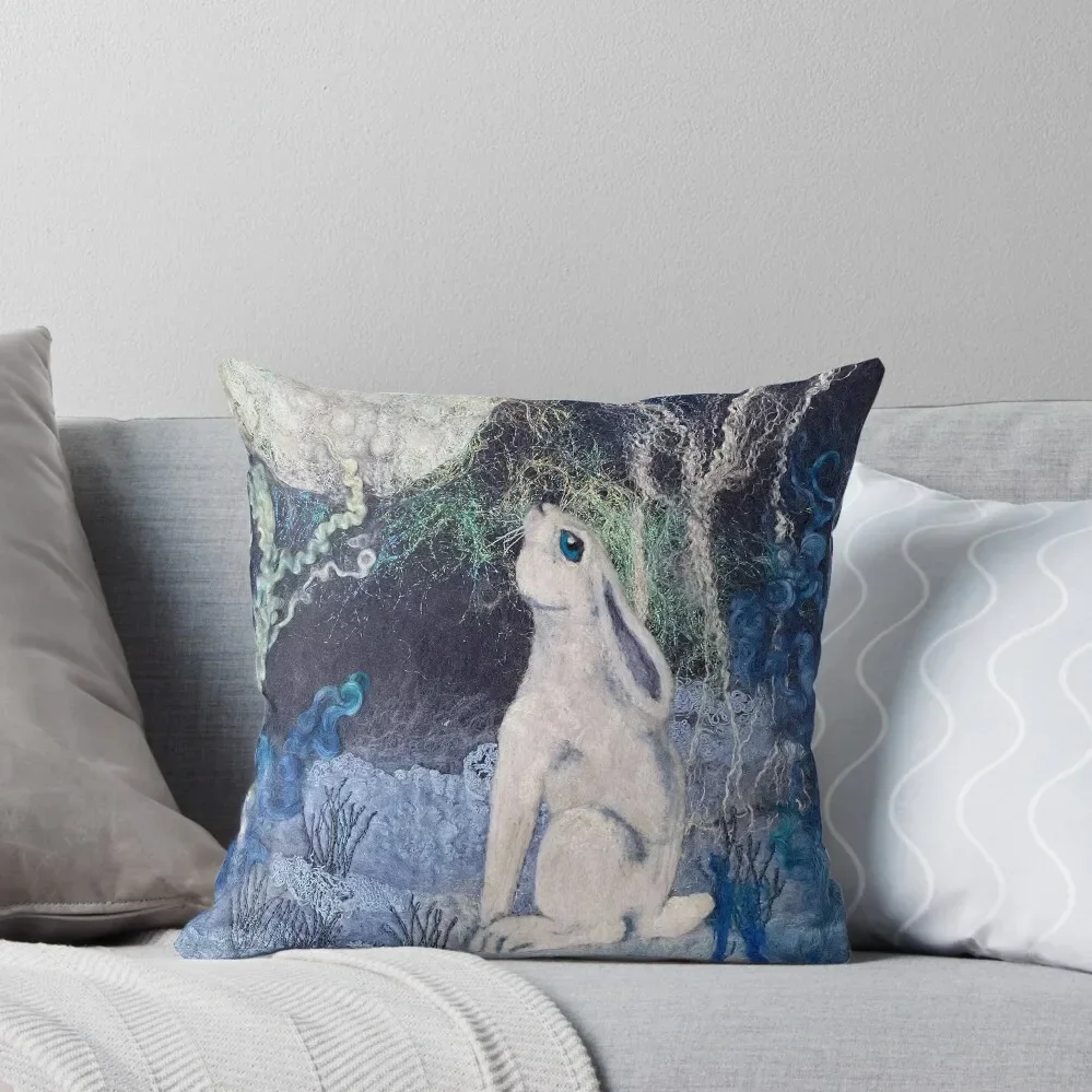 

Blue Moon Gazing Hare Throw Pillow Pillow Case Christmas Bed pillowcases anime girl Decorative Cushions For Luxury Sofa pillow