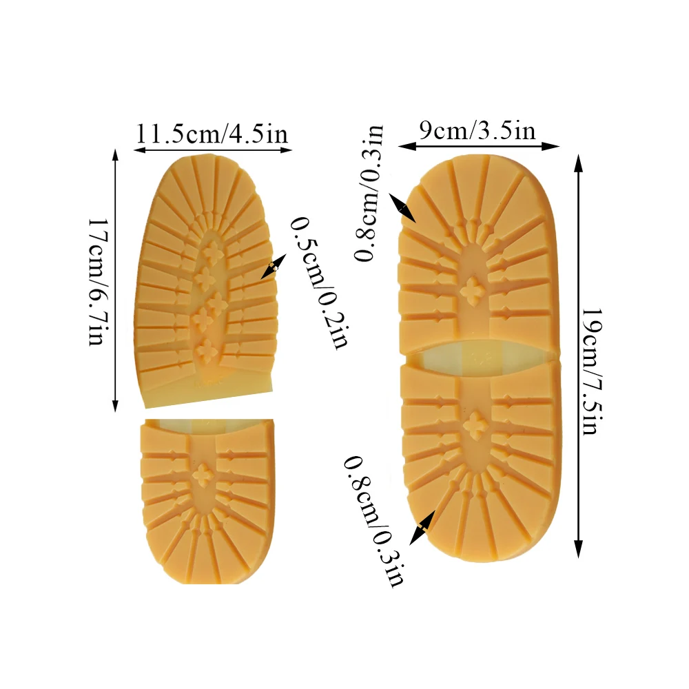 Anti Slip Heel Soles Boots Shoes Anti Slip Front Heel Soles Rubber Mute Soles Shoes Repair Accessories Front Soles Heel Sole DIY