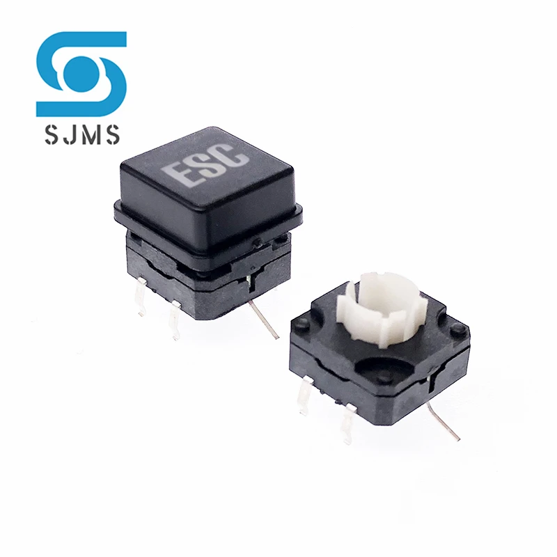 1Pcs 12*12mm 12x12 DIP-6P With Light LED Tactile Micro Push Button Momentary Switch+ Can transmit light square button Switch Cap