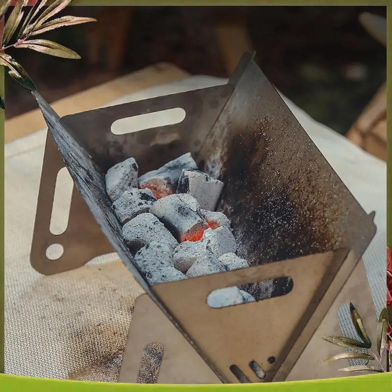 

Надежные-2 модели, портативная уличная складная карточная печь, печь для барбекю из нержавеющей стали, дровяные принадлежности для кемпинга, угольная печь