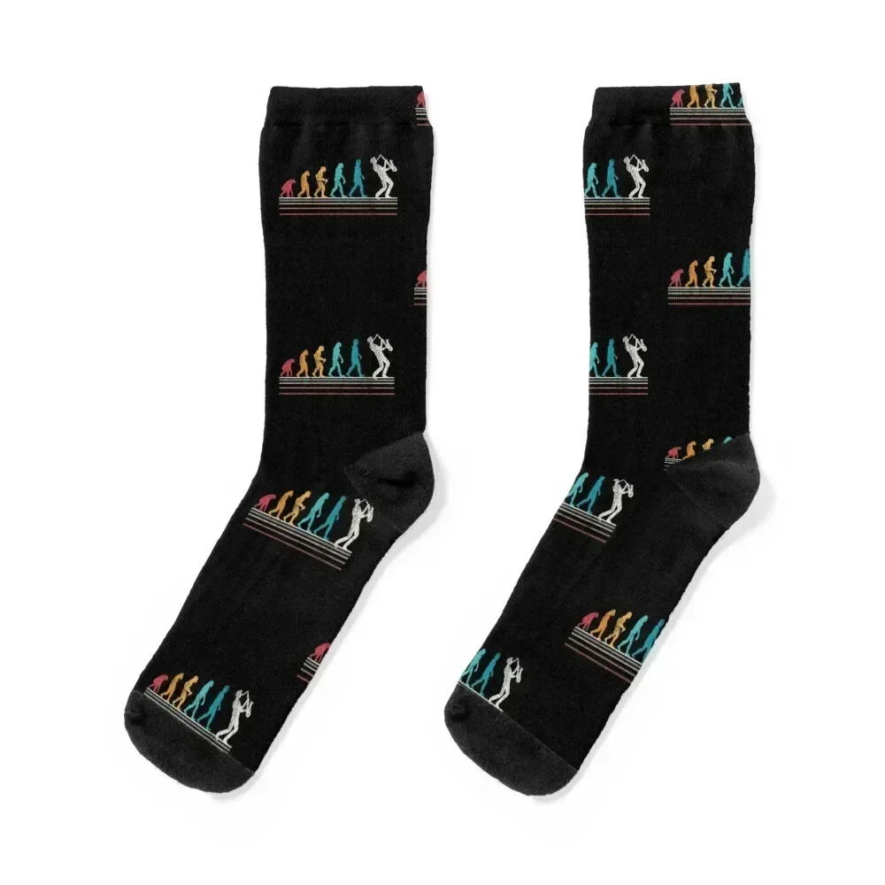 

Saxophone Evolution Sax Retro Gift Socks custom sports Hiking boots gift hiking Socks For Men Women's