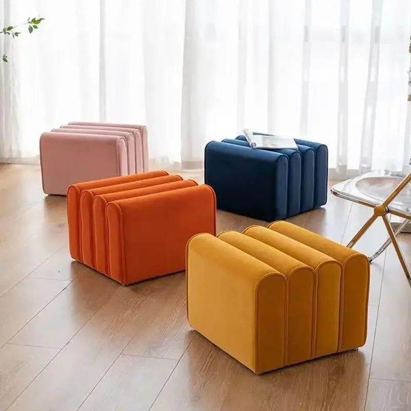 Wave Stool Household Stool Living Room Coffee Table Single Creative Square Sofa Stool Footsteps Shoe Change Stools