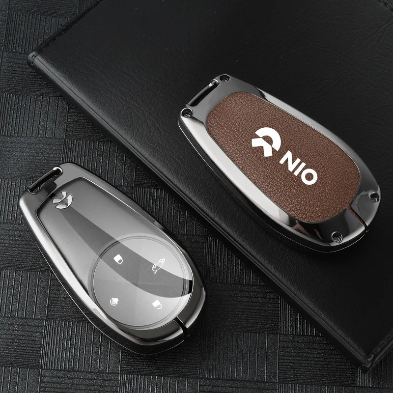 Metal Car Key Case Full Cover For Nio ES6 ES8 EC6 NFC Card Key Protector Metal Shell Keychain Keyless Bag Auto Car Accessories