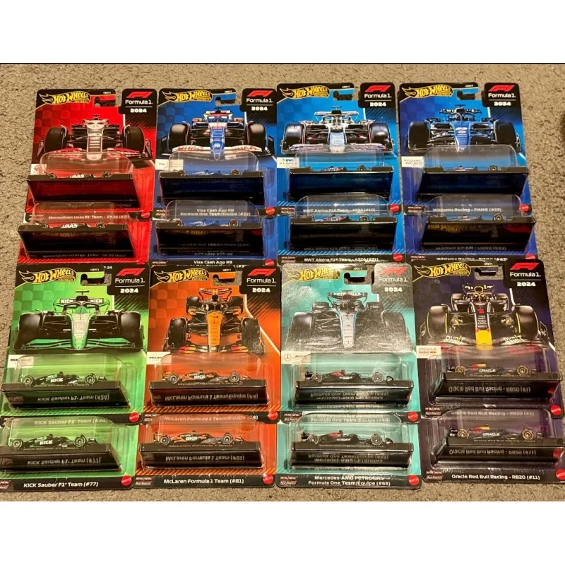 รถฮอตวีลส์ของแท้ HRV11 ซีรีส์รถแข่ง F1 คุณภาพสูง ผลิตจากโลหะผสมหล่อขึ้นรูป ของสะสมรถโมเดล ของเล่นเซอร์ไพรส์